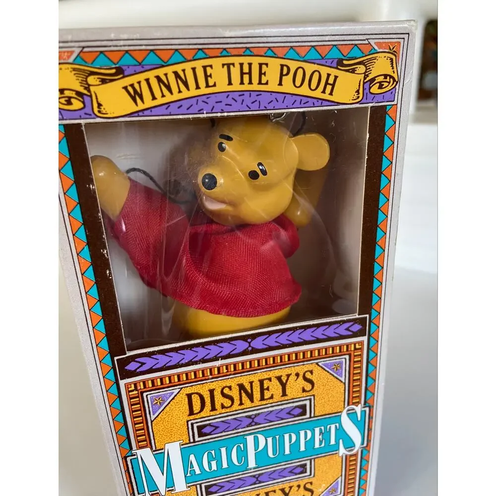 VINTAGE Disney Winnie the Pooh & Friends Marionette Wooden Magic Puppets Theater